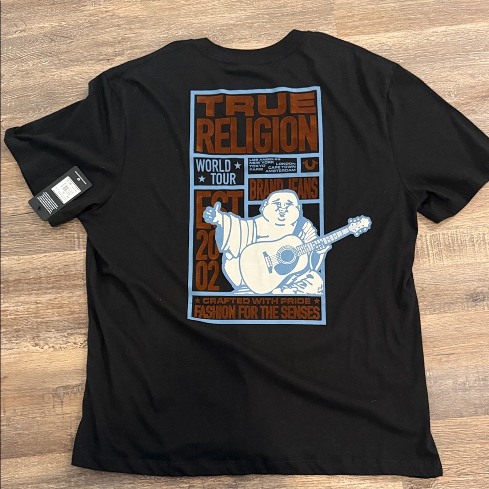 True Religion Black and Blue Graphic Tee